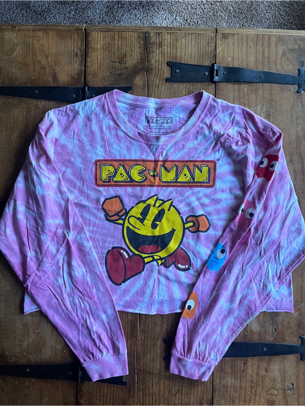 Pac-Man Pink Tie-Dye Long Sleeve Tee